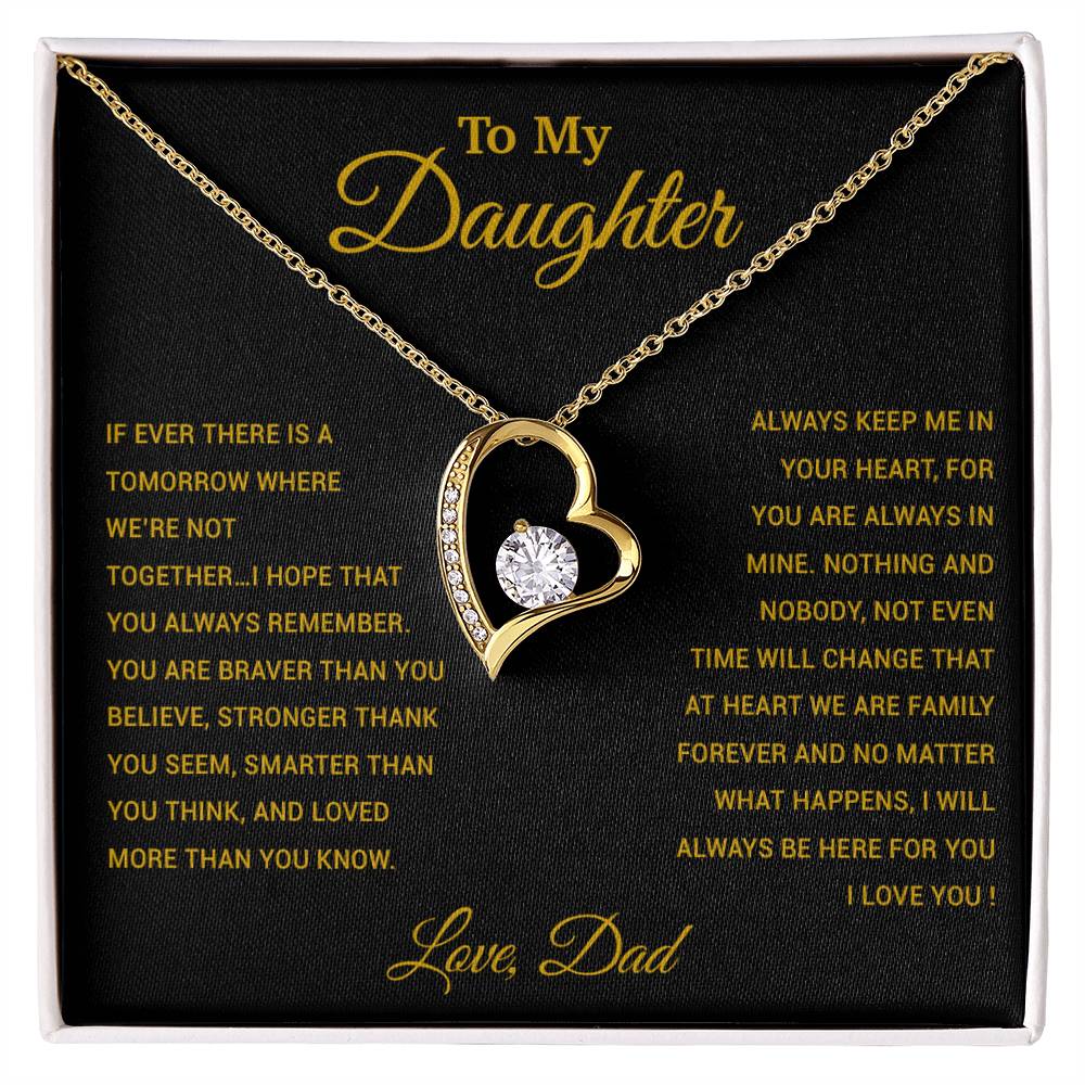 To My Daughter Necklace, Gift for Daughter from Dad, Father Daughter Necklace 26_3_Gold
