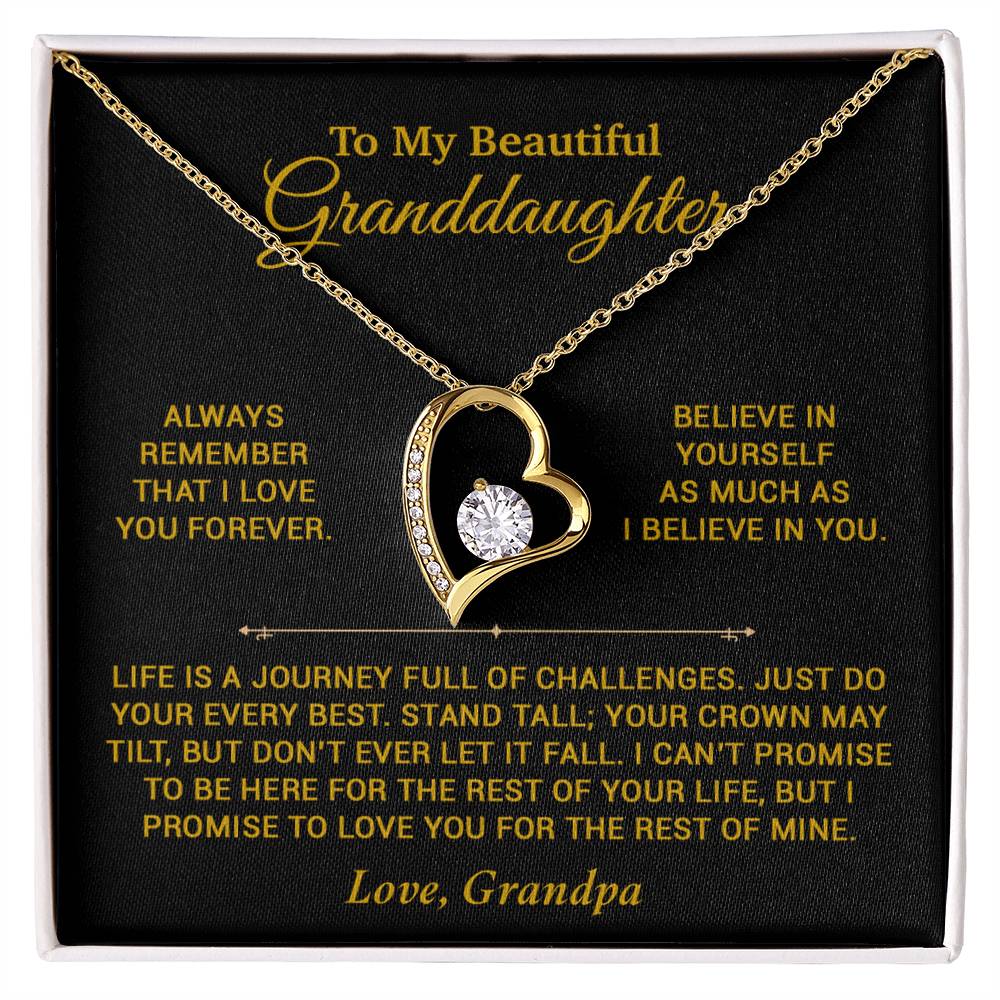 To My Granddaughter Necklace, Birthday Gift For Granddaughter, Birthday Gifts 7_6_Gold