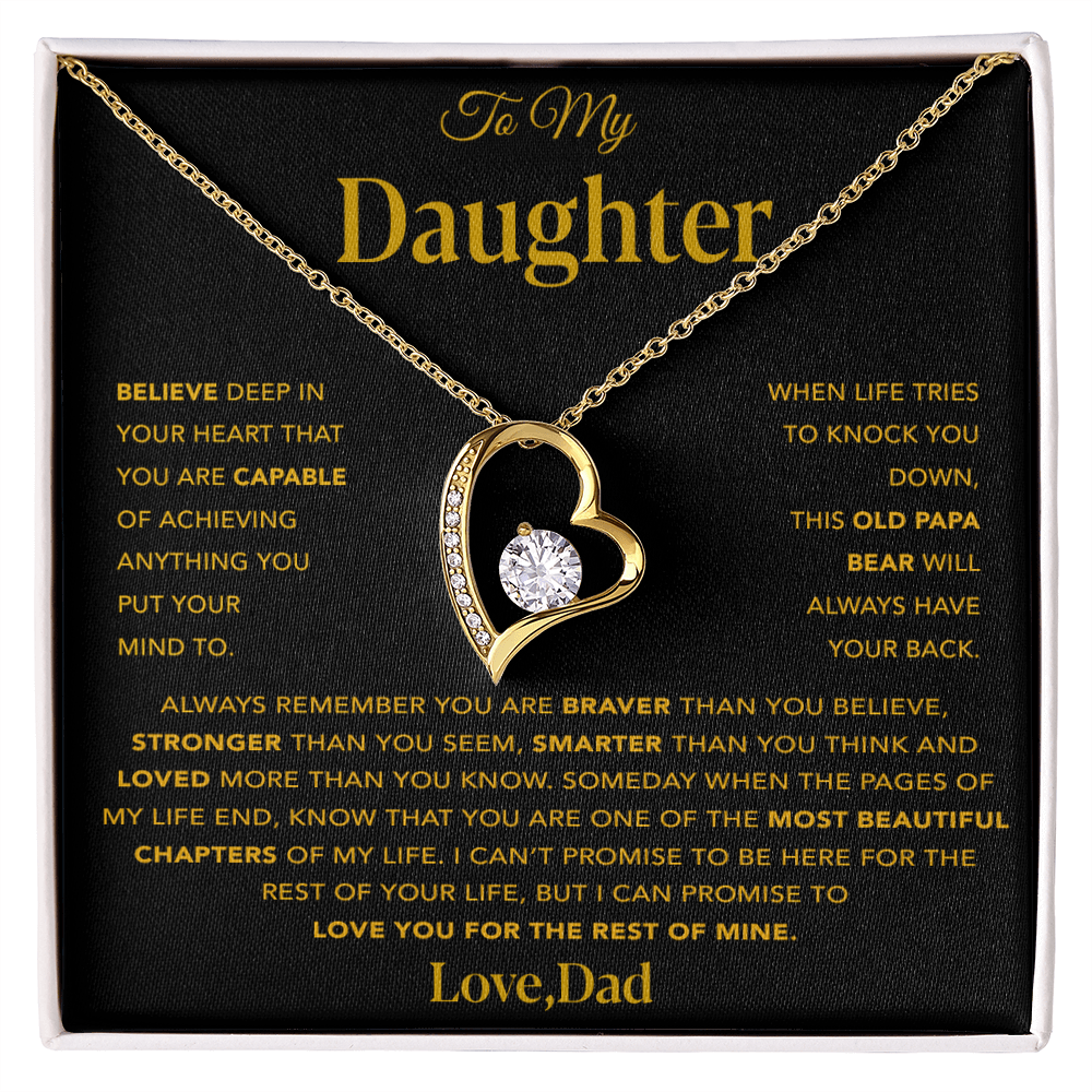 To My Daughter Necklace, Gift For Daughter From Dad, Daughter Father Necklace 13_12_Gold