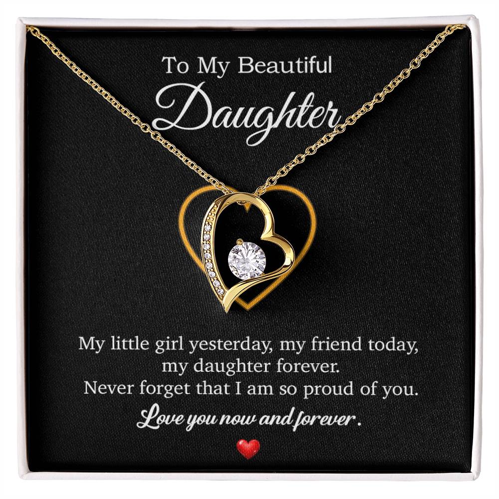 To My Daughter Necklace, Gift For Daughter From Dad, Daughter Father Necklace 10_7_Black