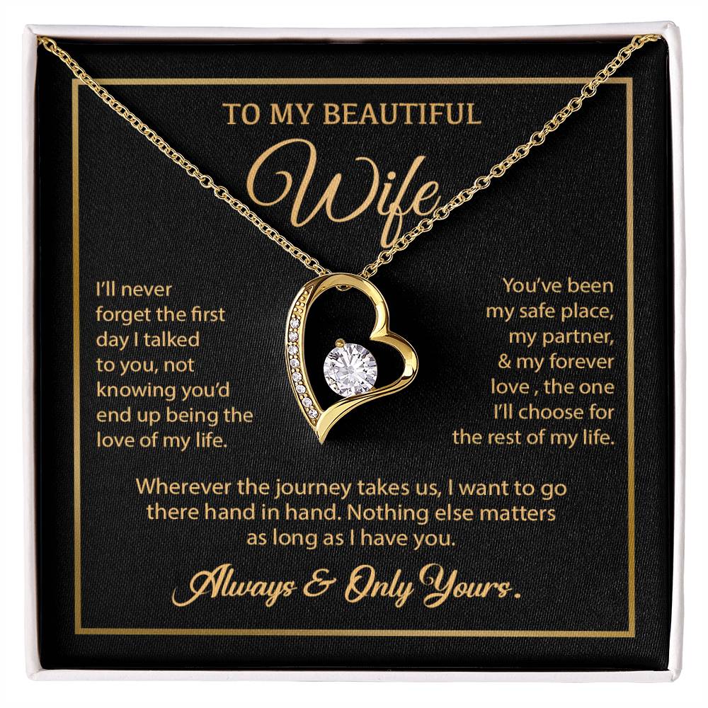 To My Wife Necklace, Gift For Wife, Anniversary Gift For Wife, Necklace For Wife 24_7_Gold