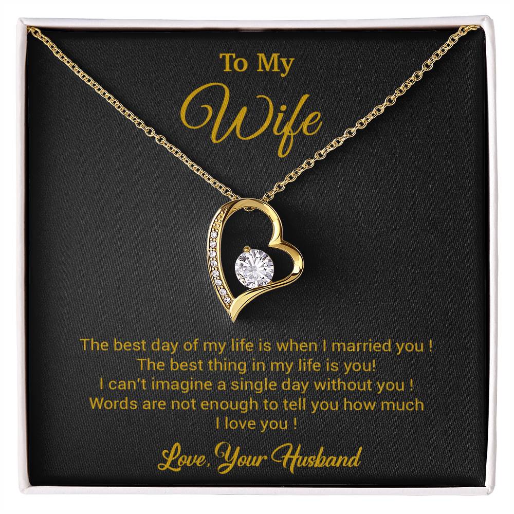 To My Wife Necklace, Gift For Wife, Anniversary Gift For Wife, Necklace For Wife 10_3_Gold