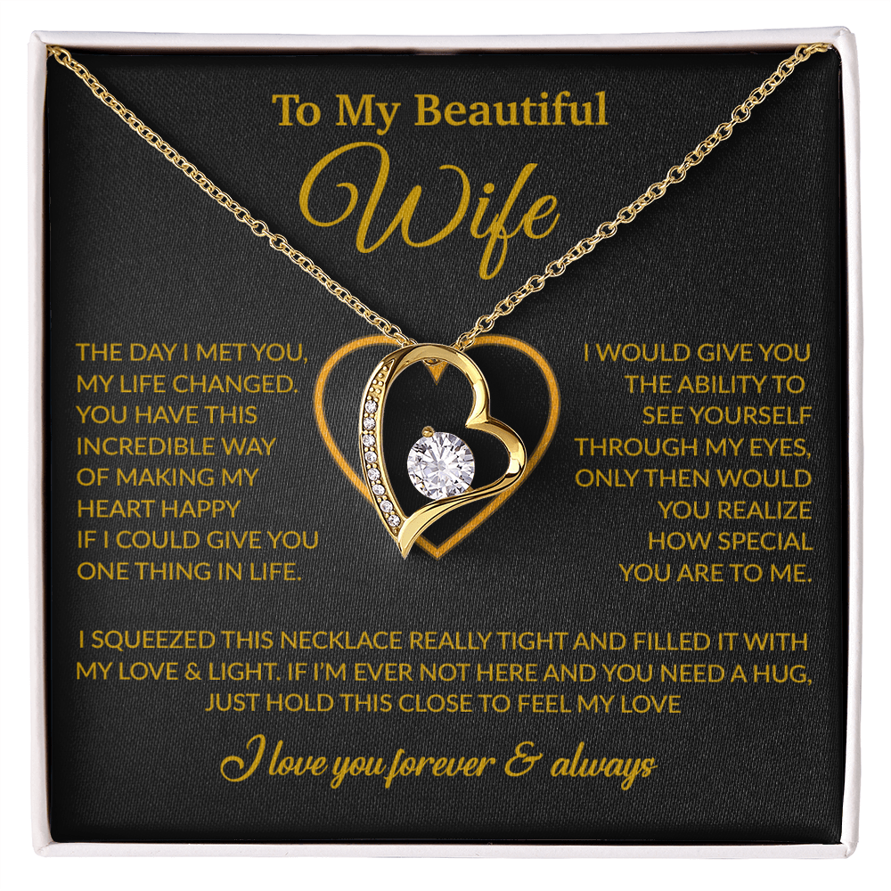 To My Wife Necklace, Gift For Wife, Anniversary Gift For Wife, Necklace For Wife 23_1_Gold