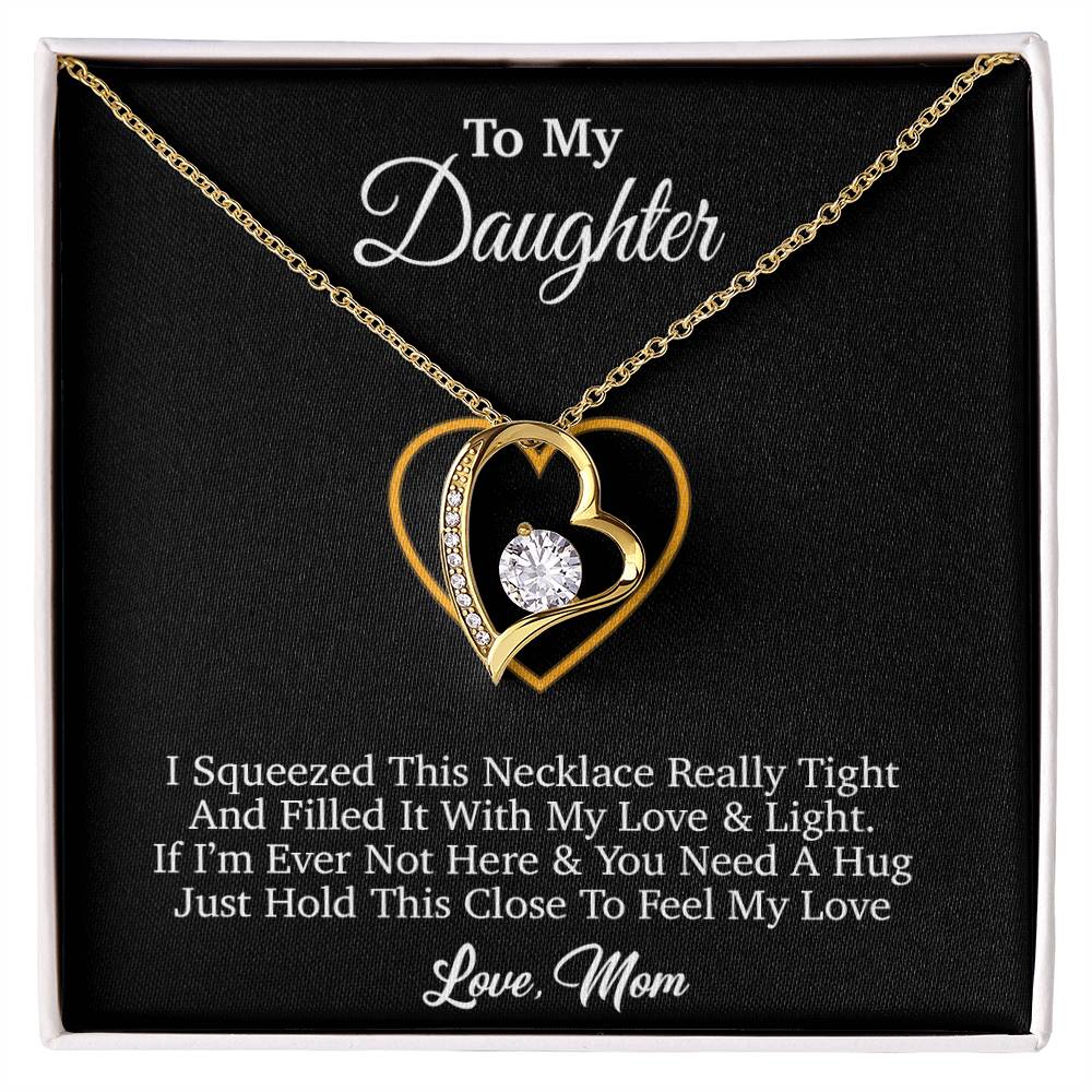 To My Daughter Necklace, Gift for Daughter from mom, Daughter mother Necklace 1_4_Black