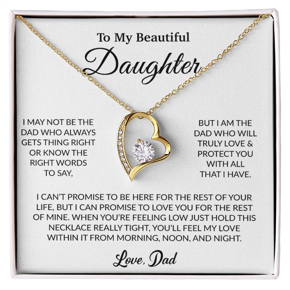 To My Daughter Necklace, Gift for Daughter from Dad, Father Daughter Necklace 16_6_White
