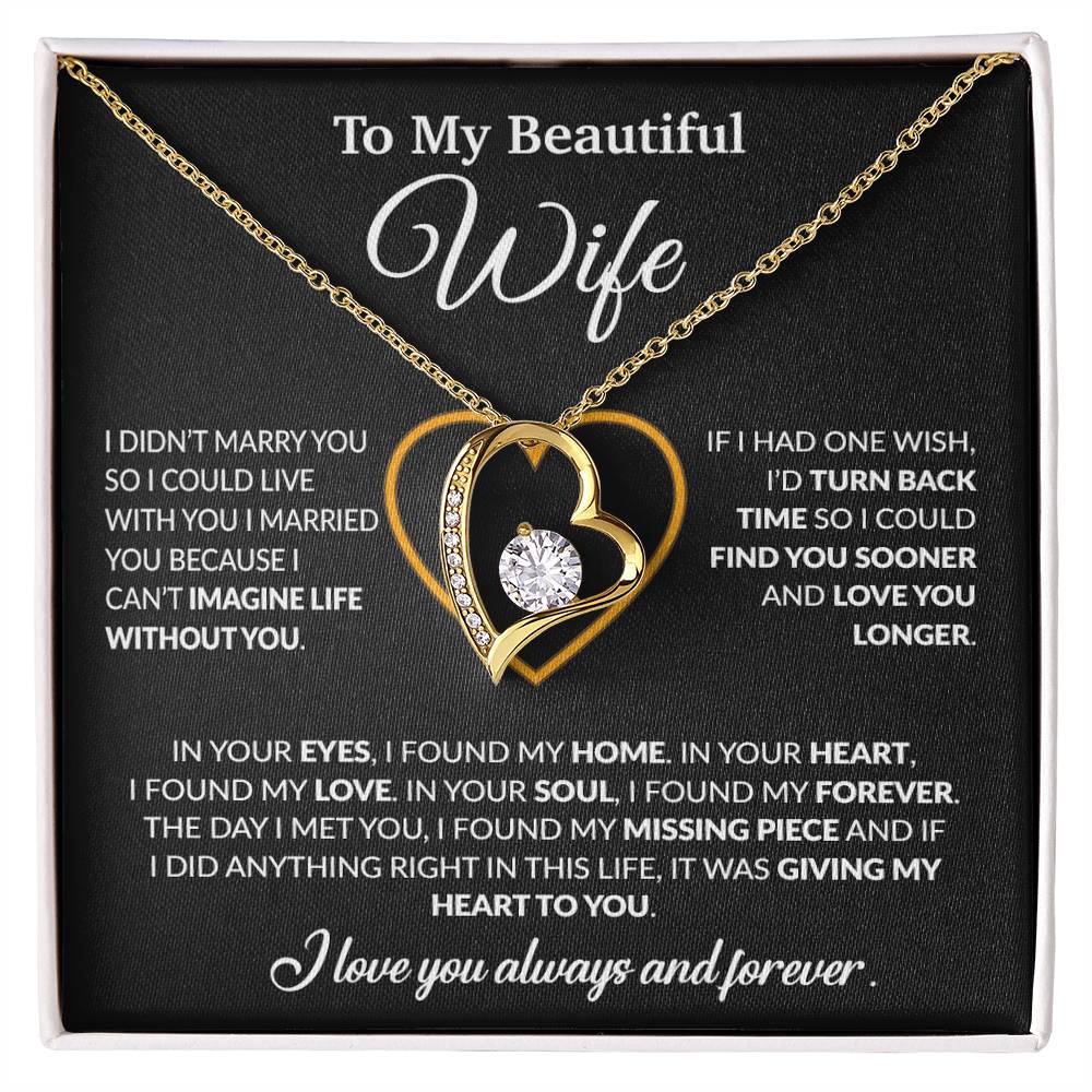 To My Wife Necklace, Wife Gift from Husband, Christmas Gift 8_12_Black