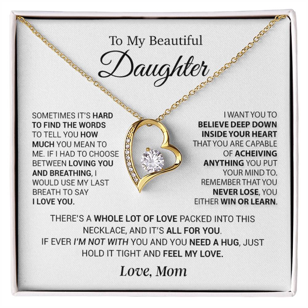 To My Daughter Necklace, Daughter Mother Necklace, Daughter Gift From Mom 5_12_White