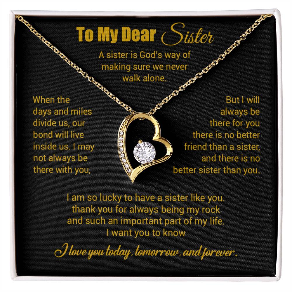To My Sister Necklace, Brother to Sister, Birthday gift For Sister from Brother 3_4_Gold