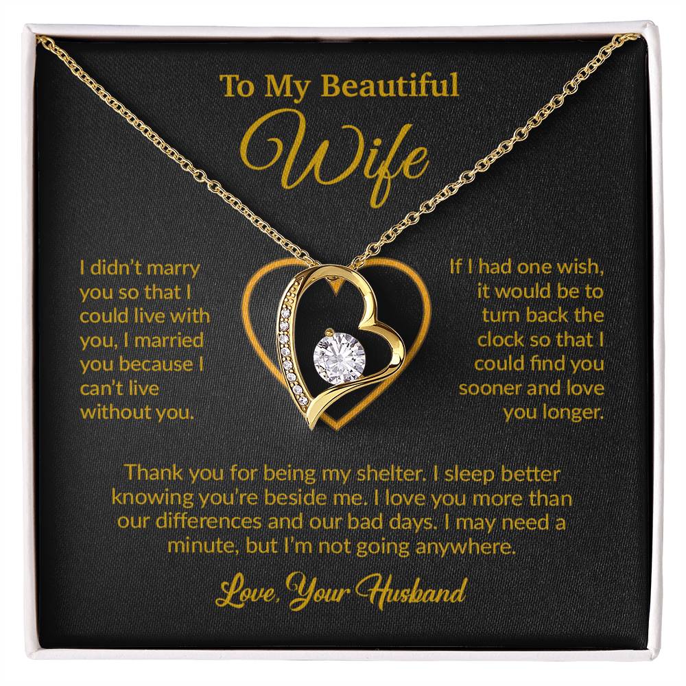 To My Wife Necklace, Gift For Wife, Anniversary Gift For Wife, Necklace For Wife 13_6_Gold
