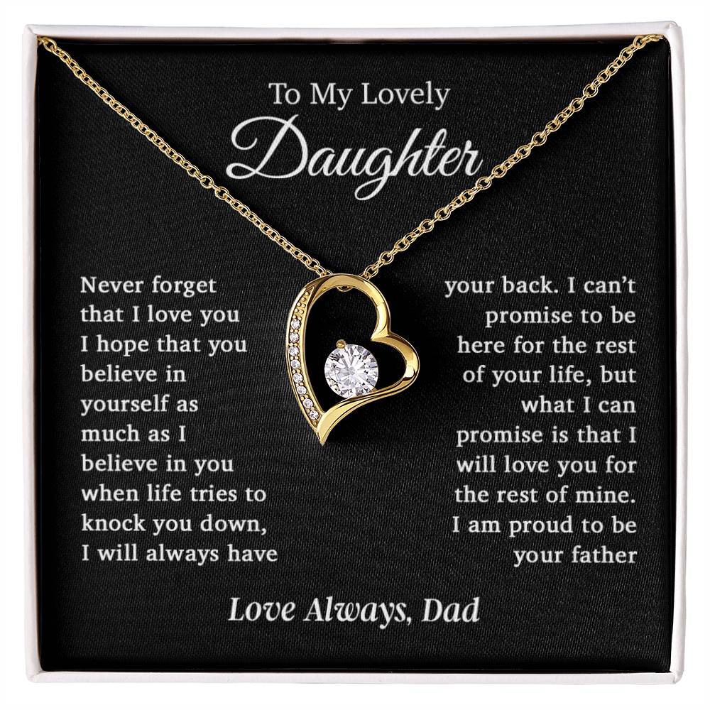 To My Daughter Necklace, Daughter Father Necklace, Daughter Gift From Dad 6_12_Black