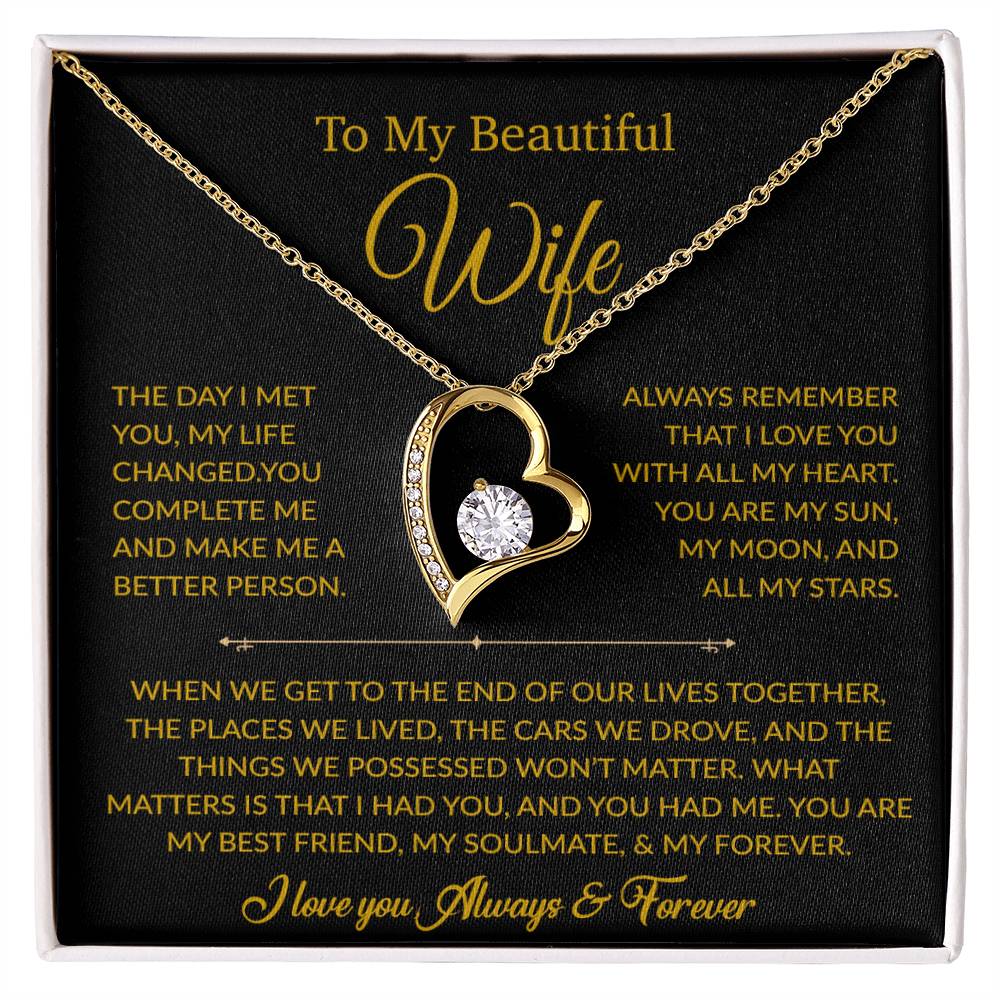 To My Wife Necklace, Gift For Wife, Anniversary Gift For Wife, Necklace For Wife 22_6_Gold