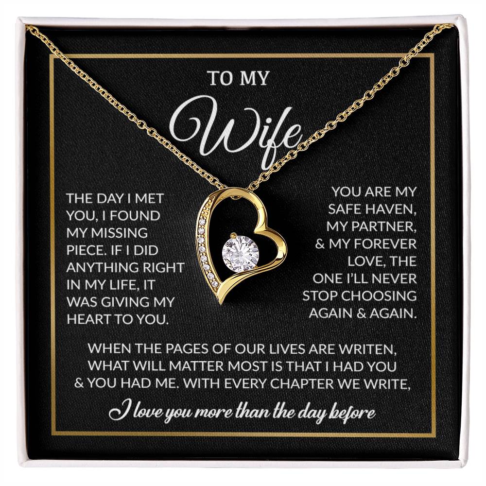 To My Wife Necklace, Gift For Wife, Anniversary Gift For Wife, Necklace For Wife 26_7_Black