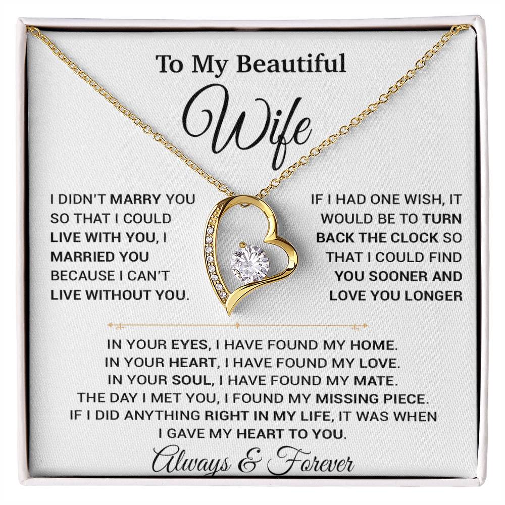 To My Wife Necklace, Christmas Gifts For Women, Anniversary Gift For Wife 12_9_White