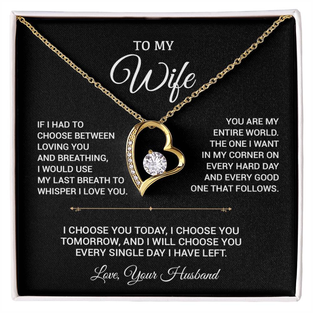 To My Wife Necklace, Gift For Wife, Anniversary Gift For Wife, Christmas Gift 20_9_Black
