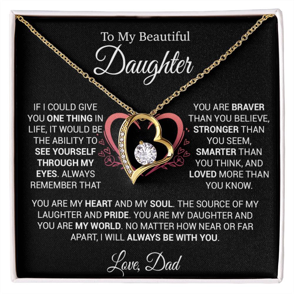 To My Daughter Necklace from Dad, Necklace for Daughter from Dad, Father Daughter Necklace