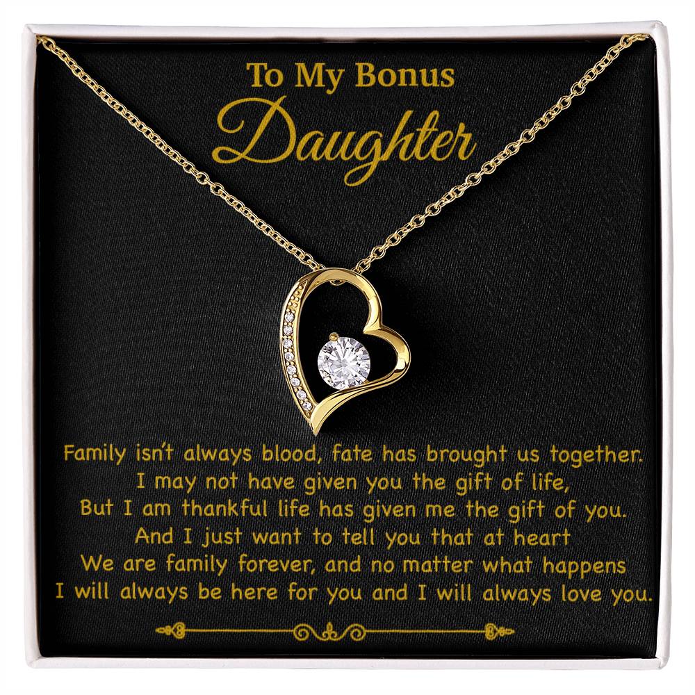 To My Bonus Daughter Necklace, Gift for Bonus Daughter, Step Daughter Birthday 2_11_Gold