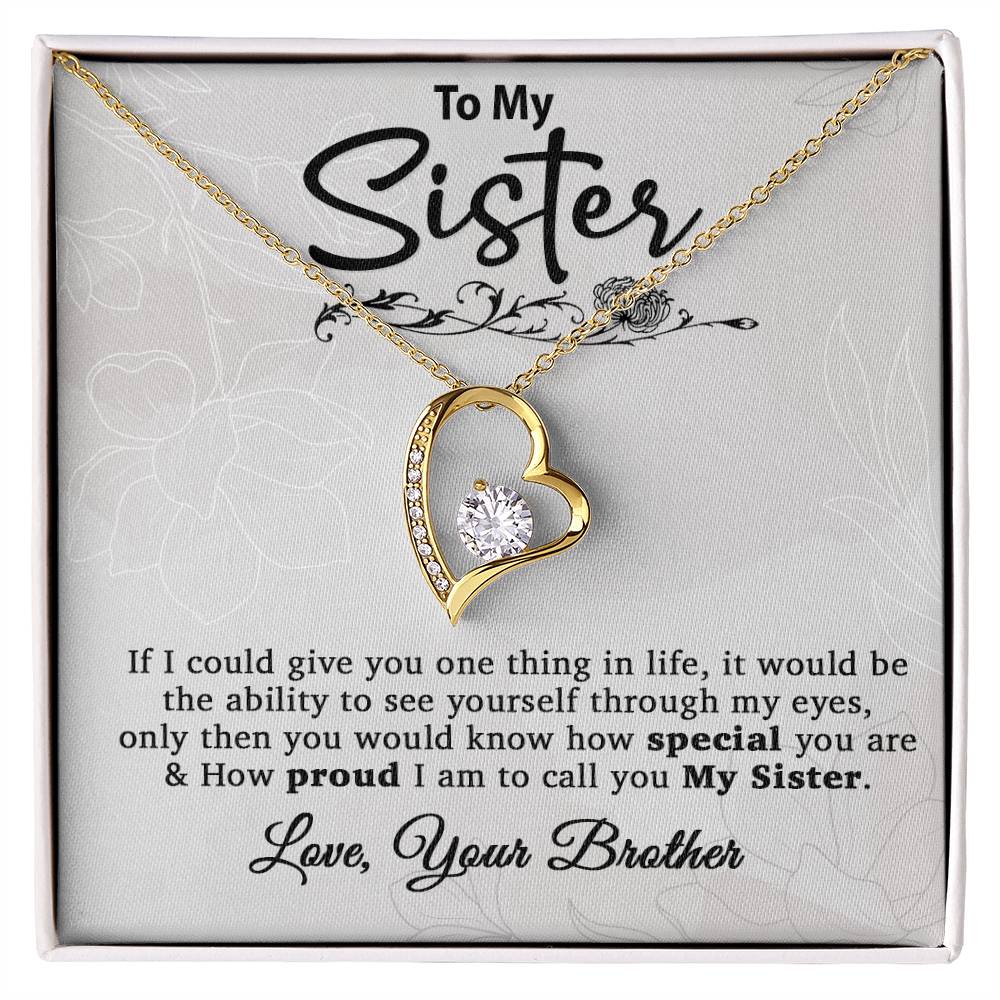 To My Sister Necklace, Brother to Sister, Birthday gift For Sister from Brother