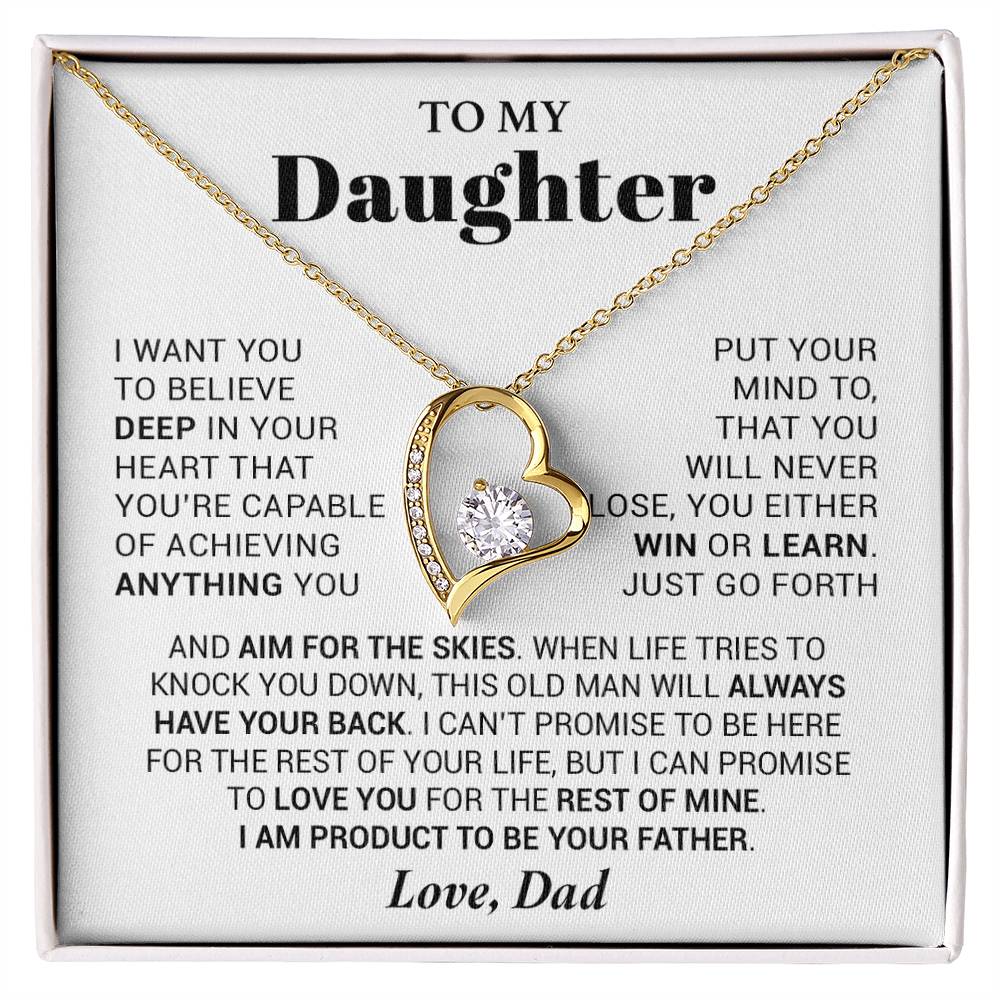 To My Daughter Necklace from Dad, Daughter Dad Necklace, Gifts for Daughter 23_10_White