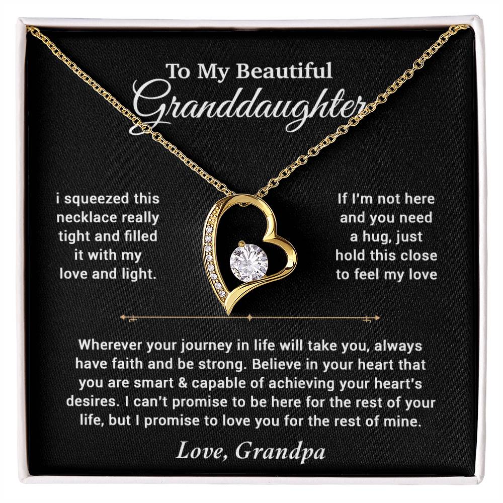 To My Granddaughter Necklace, Birthday Gift For Granddaughter, Birthday Gifts 11_6_Black