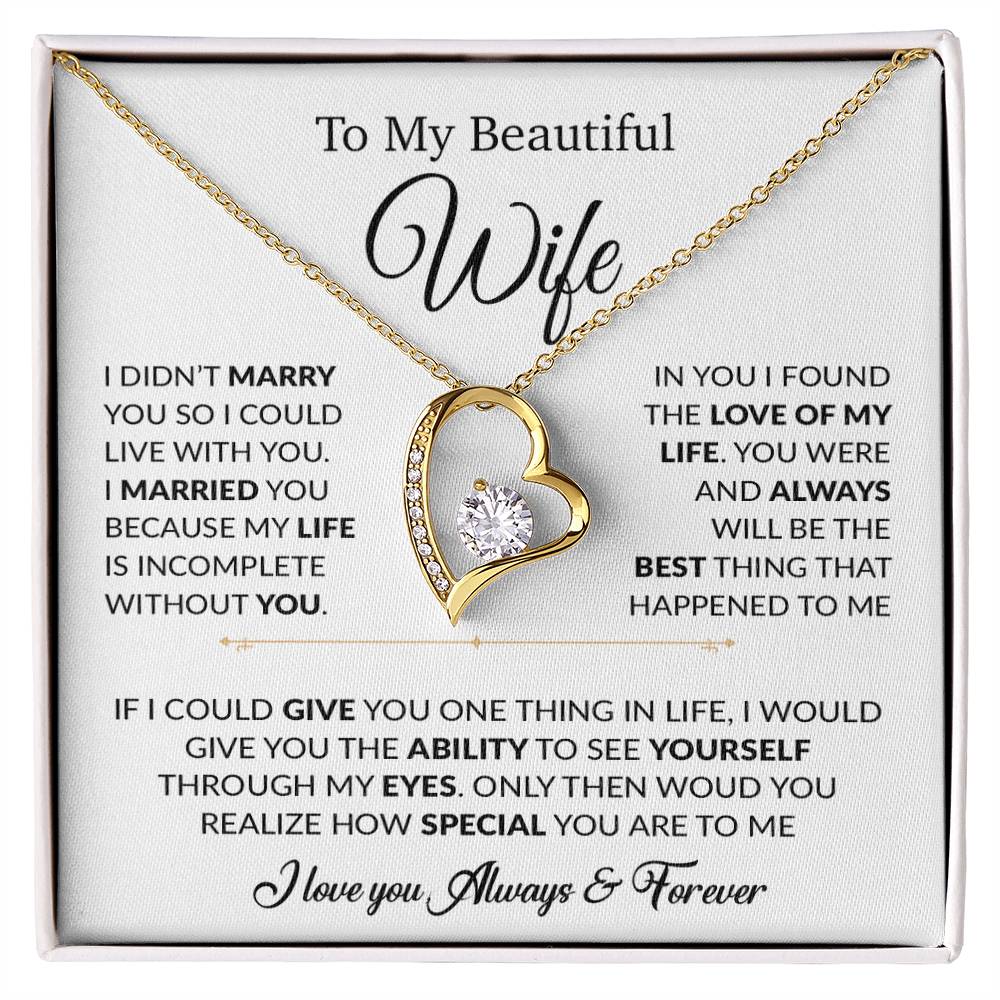 To My Wife Necklace, Gift For Wife, Anniversary Gift For Wife, Necklace For Wife 23_6_White