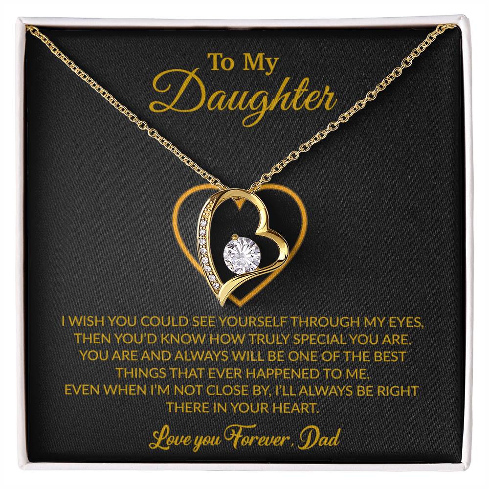 To My Daughter Necklace, Gift for Daughter from Dad, Father Daughter Necklace 22_6_Black