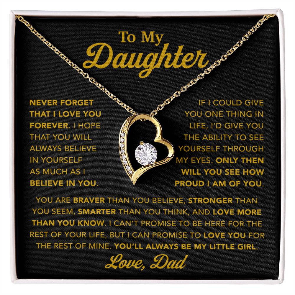 To My Daughter Necklace, Gift for Daughter from Dad, Father Daughter Necklace 21_1_Gold