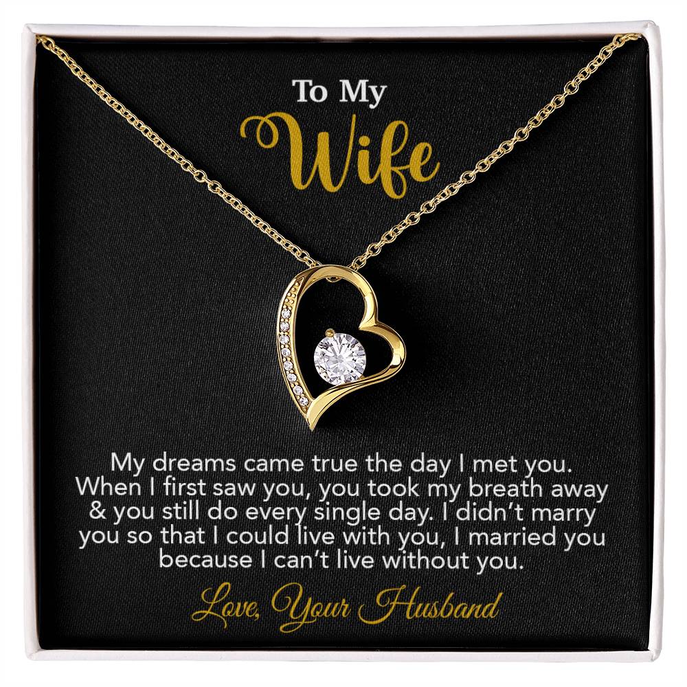 To My Wife Necklace, Wife Gift From Husband, Wife Husband Necklace, Christmas Gift 16_10_Gold