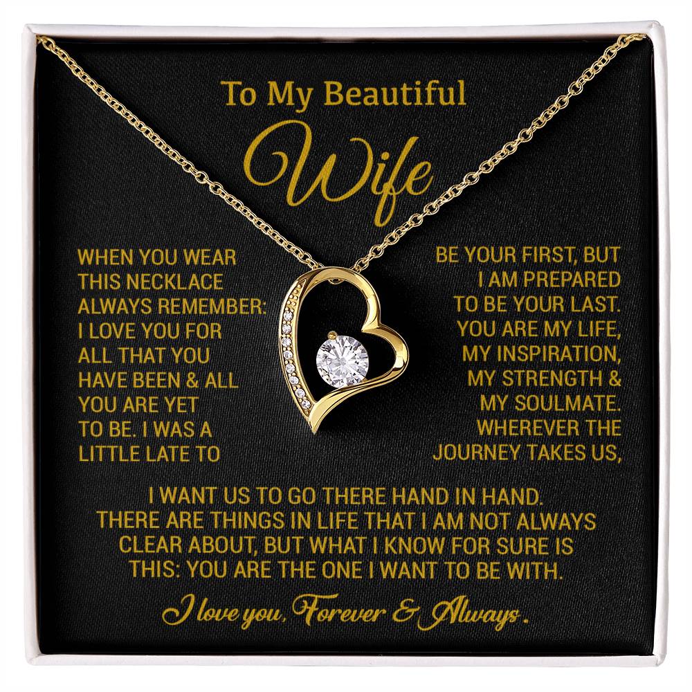 To My Wife Necklace, Gift For Wife, Anniversary Gift For Wife, Christmas Gift 4_10_Gold