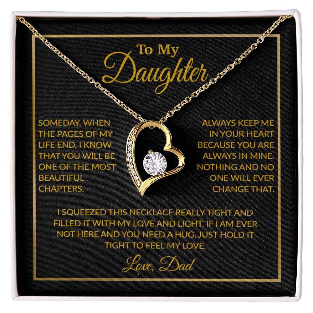 To My Daughter Necklace, Gift For Daughter From Dad, Daughter Father Necklace 4_12_Gold