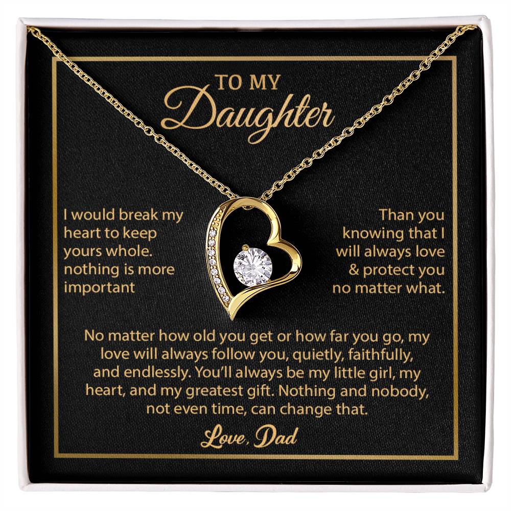 To My Daughter Necklace, Gift for Daughter from Dad, Father Daughter Necklace 4_6_Gold