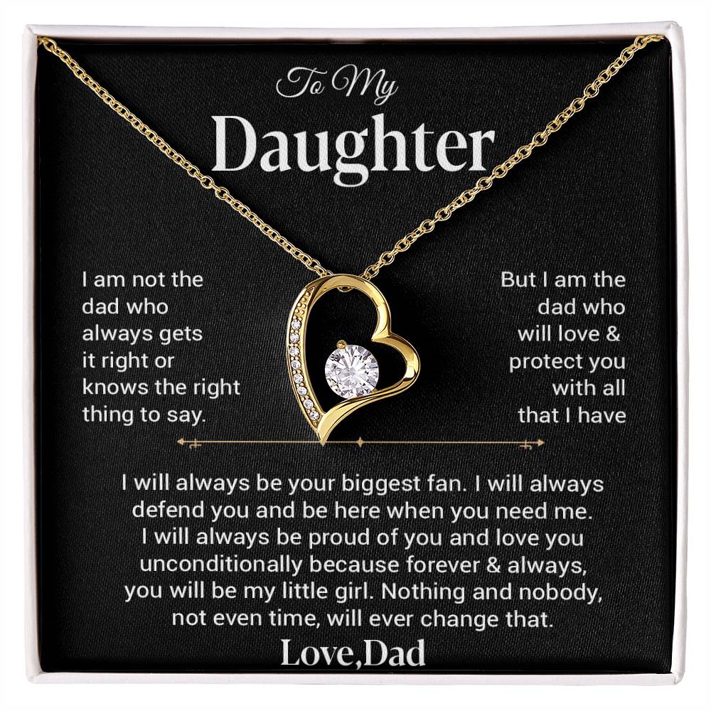 To My Daughter Necklace, Gift for Daughter from Dad, Father Daughter Necklace 21_11_Black