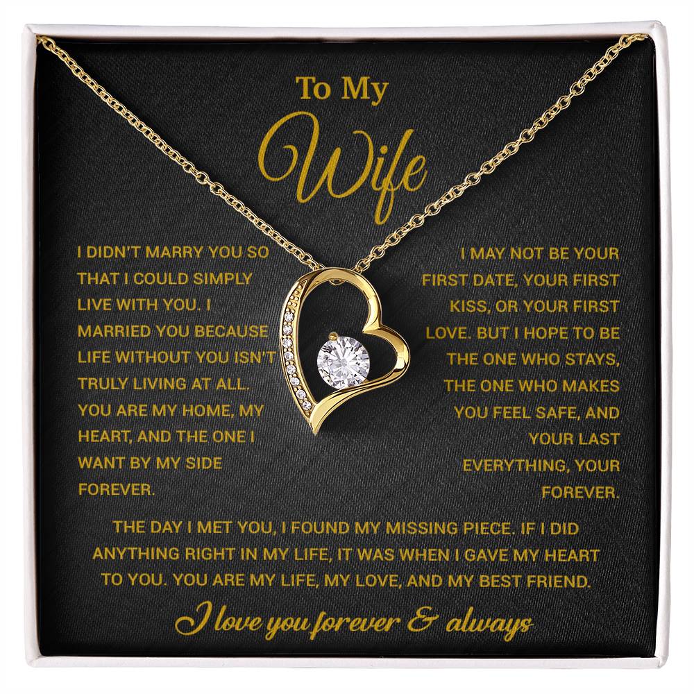 To My Wife Necklace, Gift For Wife, Anniversary Gift For Wife, Necklace For Wife 21_9_Gold