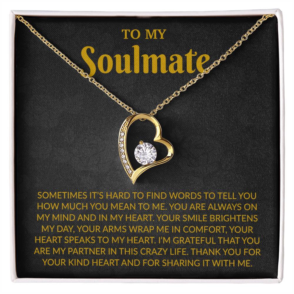 To My Soulmate Necklace, Anniversary Gift for Her, Gifts for Wife, Gifts for Girlfriend_Gold