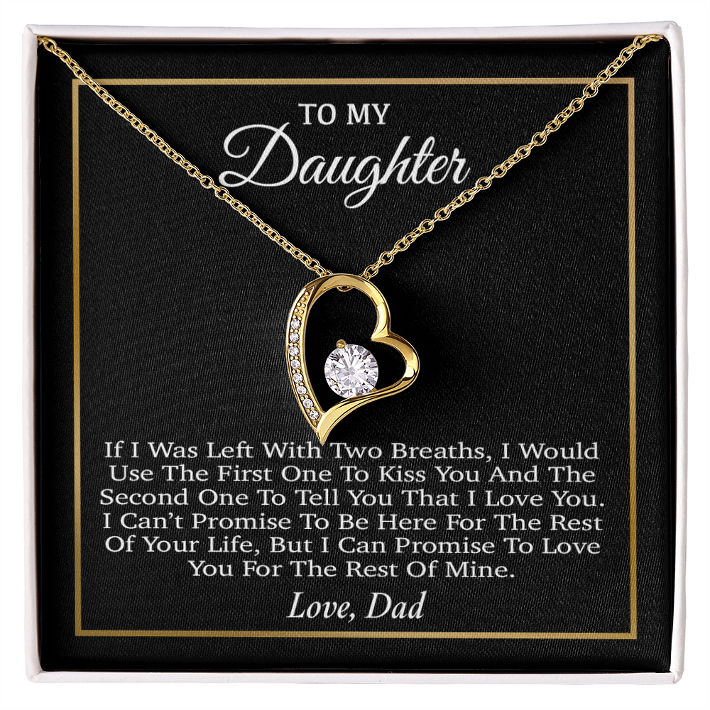 To My Daughter Necklace, Gift for Daughter from Dad, Father Daughter Necklace 31_3_Black