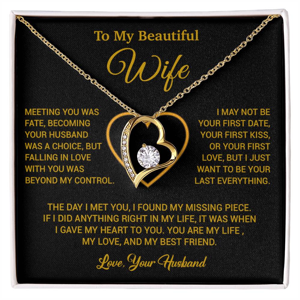 To My Wife Necklace, Gift For Wife, Anniversary Gift For Wife, Necklace For Wife 3_2_Gold