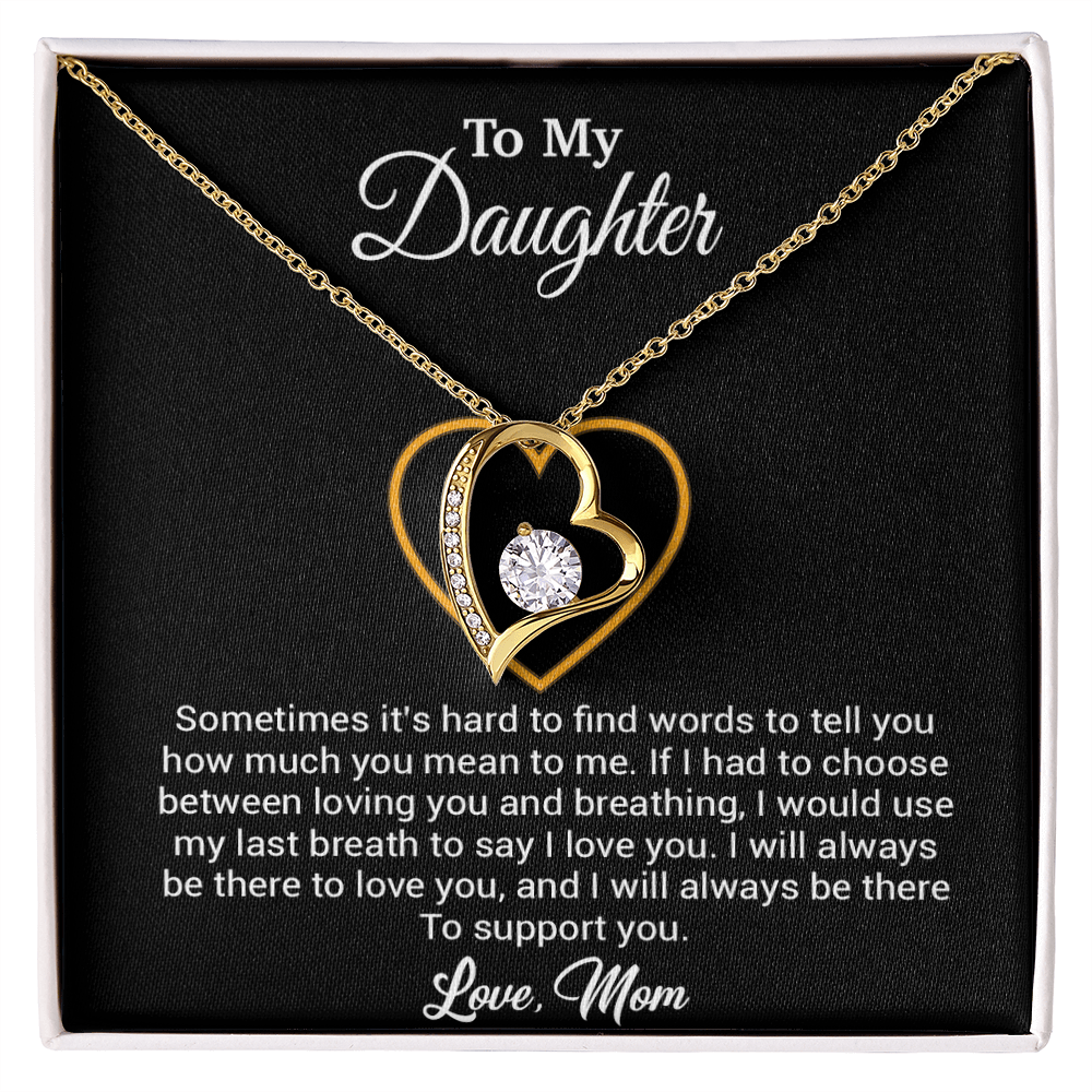 To My Daughter Necklace, Gift for Daughter from mom, Daughter mother Necklace 31_3_Black