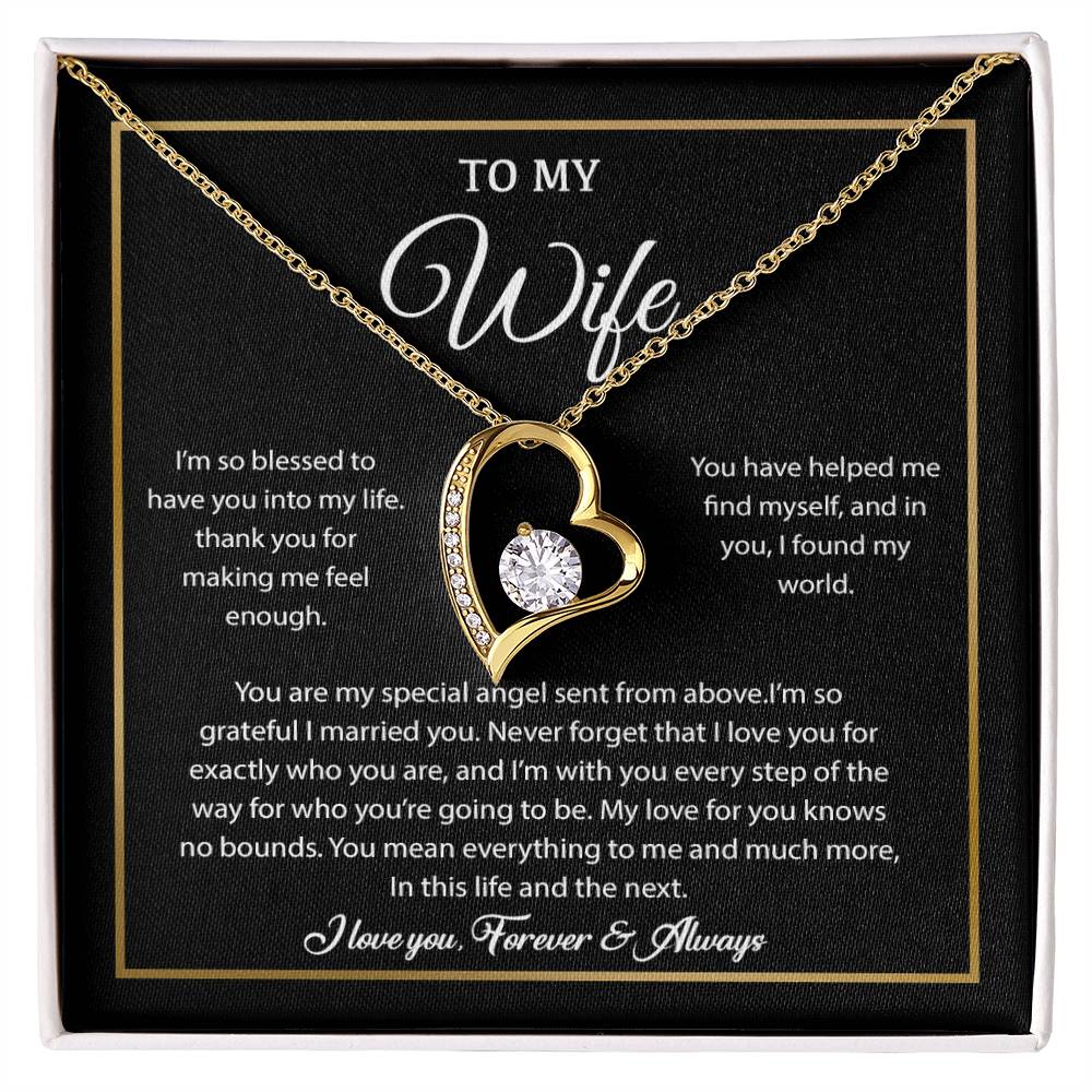 To My Wife Necklace, Gift For Wife, Anniversary Gift For Wife, Necklace For Wife 21_7_Black