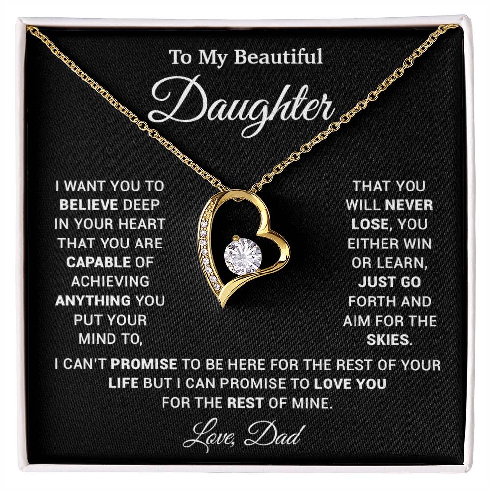To My Daughter Necklace, Gift for Daughter from Dad, Father Daughter Necklace 26_2_Black