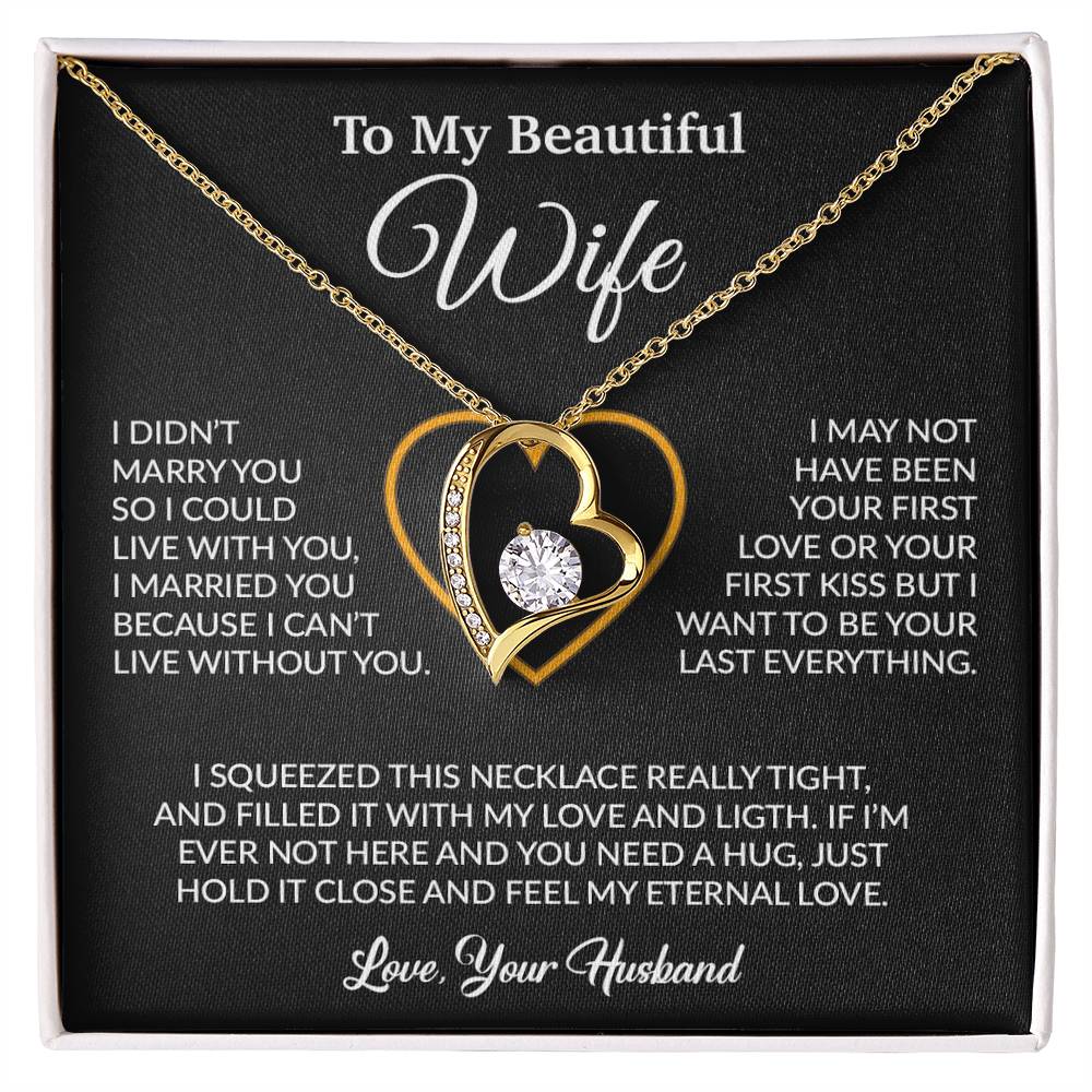 To My Wife Necklace, Gift For Wife, Anniversary Gift For Wife, Necklace For Wife 23_2_Black