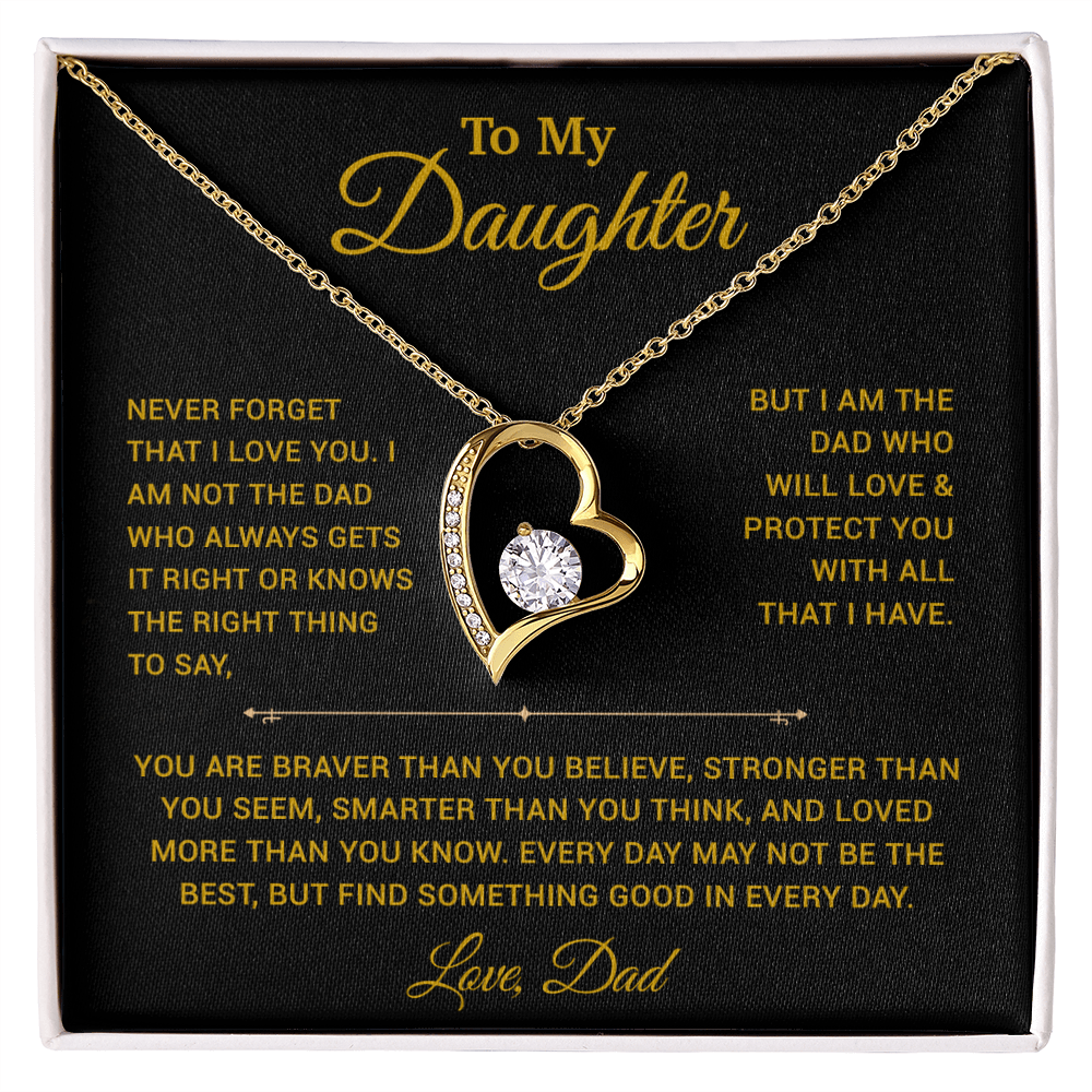 To My Daughter Necklace, Gift for Daughter from Dad, Father Daughter Necklace 25_3_Gold