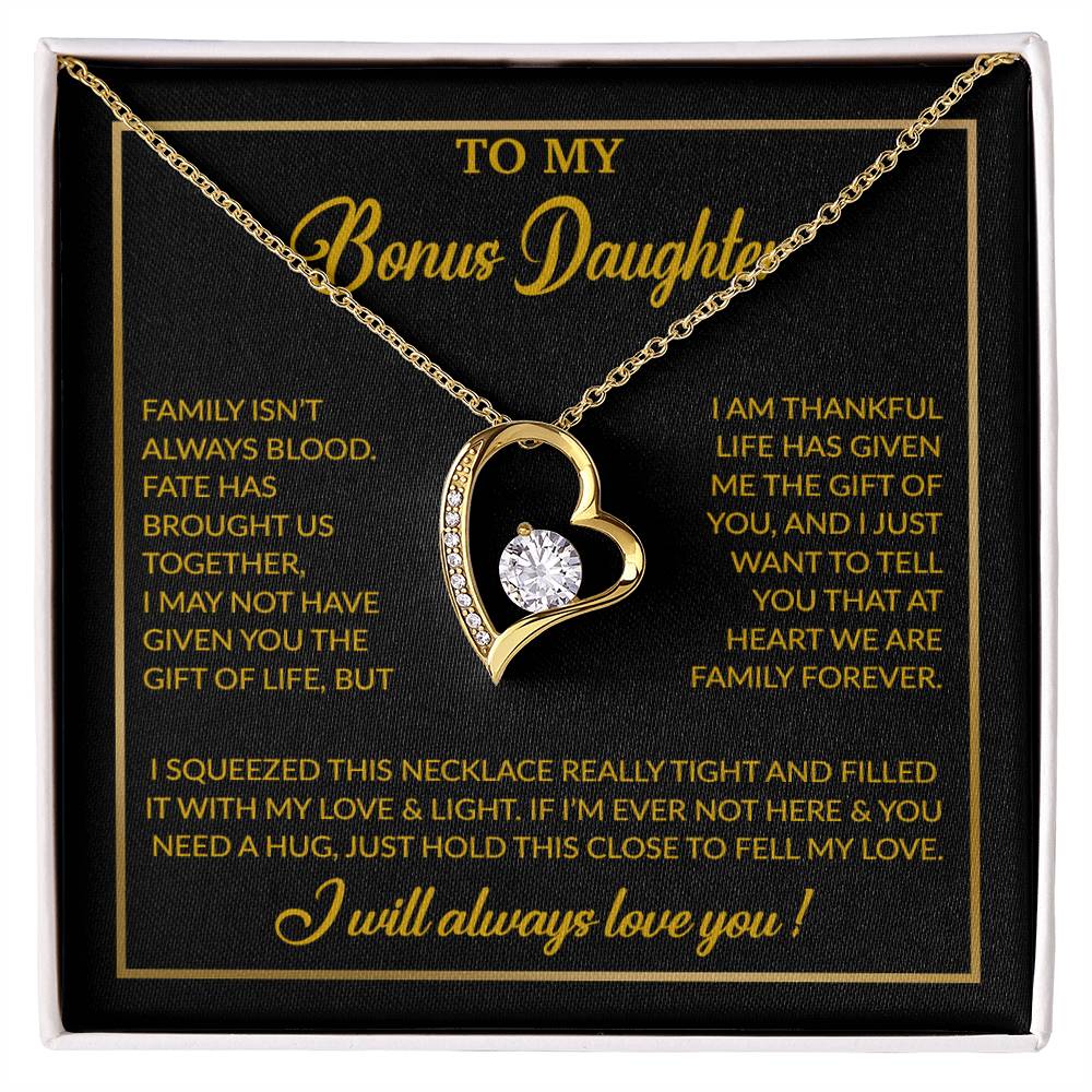 To My Bonus Daughter Necklace, Gift for Bonus Daughter, Step Daughter Birthday 3_12_Gold