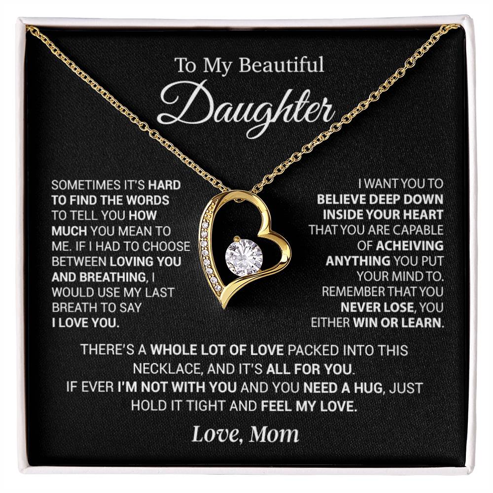 To My Daughter Necklace, Daughter Mother Necklace, Daughter Gift From Mom 5_12_Black