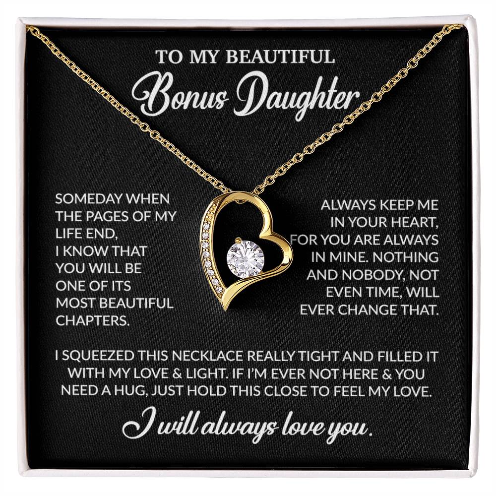 To My Bonus Daughter Necklace, Gift for Bonus Daughter, Step Daughter Birthday 25_11_Black