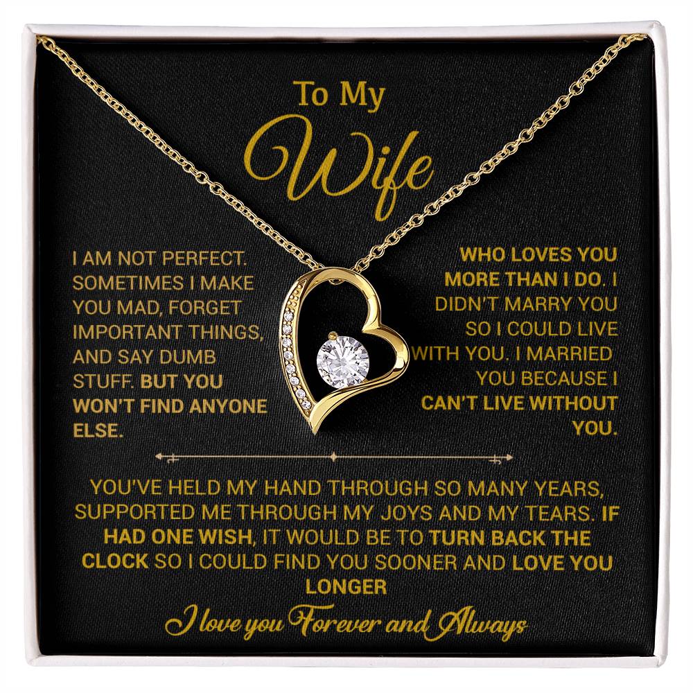 To My Wife Necklace, Gift For Wife, Anniversary Gift For Wife, Christmas Gift 1_10_Gold