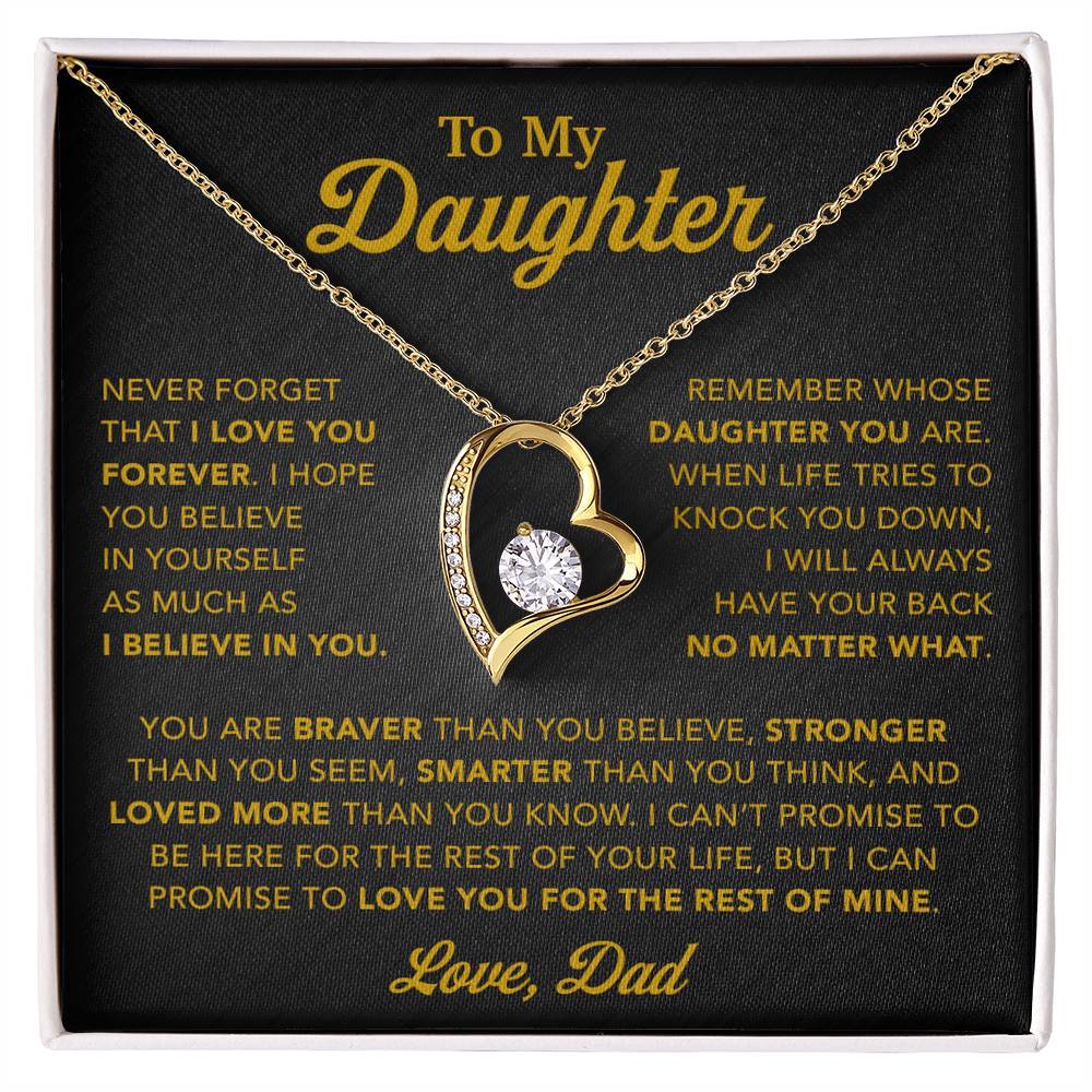 To My Daughter Necklace, Gift for Daughter from Dad, Father Daughter Necklace 25_2_Gold