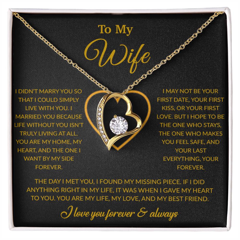 To My Wife Necklace, Gift For Wife, Anniversary Gift For Wife, Necklace For Wife 24_2_Gold
