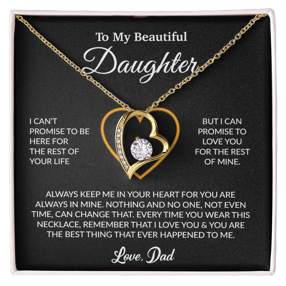 To My Daughter Necklace, Gift for Daughter from Dad, Father Daughter Necklace 6_6_Black