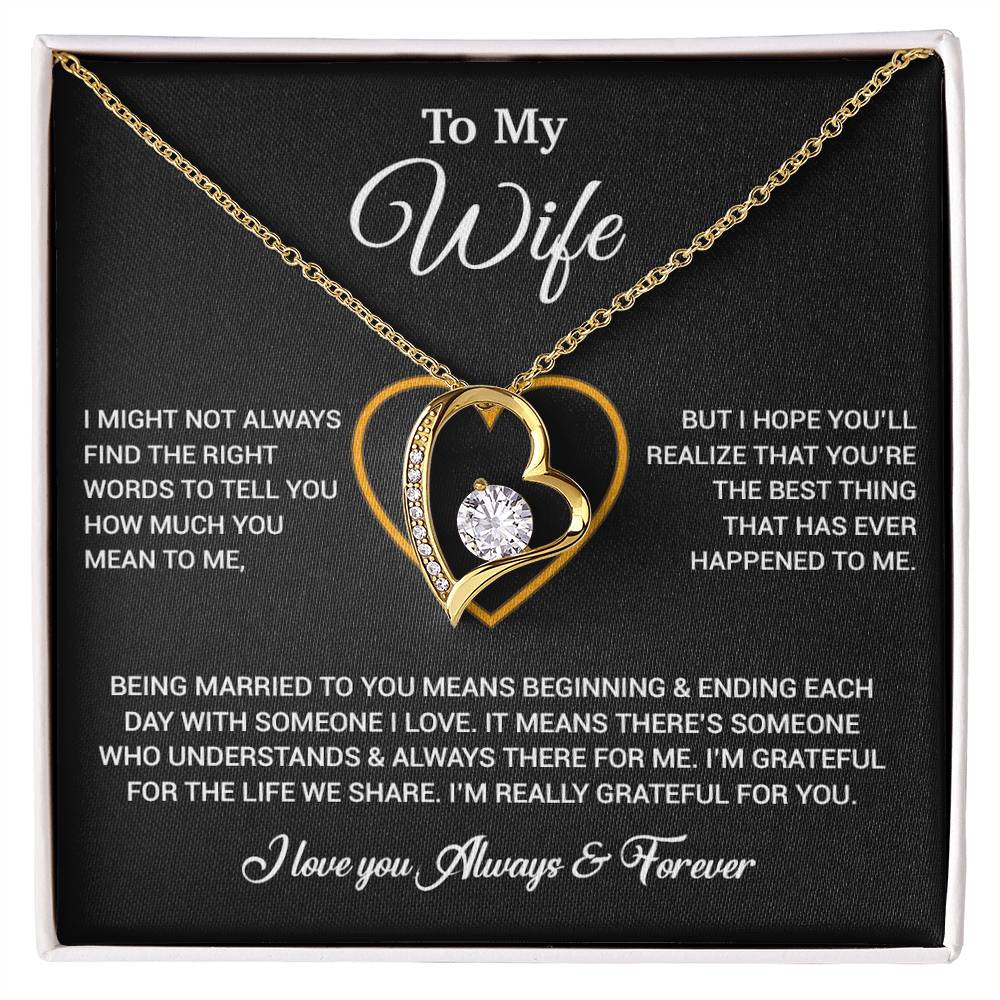 To My Wife Necklace, Gift For Wife, Anniversary Gift For Wife, Necklace For Wife 20_6_Black