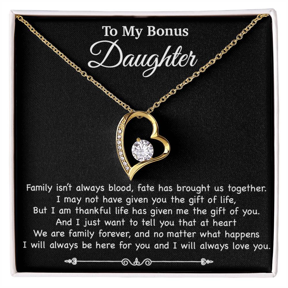 To My Bonus Daughter Necklace, Gift for Bonus Daughter, Step Daughter Birthday 2_11_Black