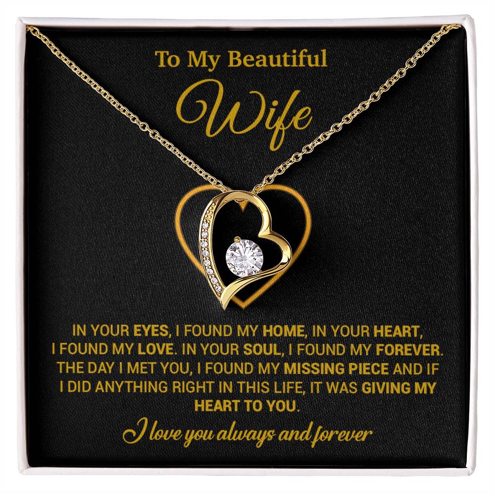 To My Wife Necklace, Gift For Wife, Anniversary Gift For Wife, Necklace For Wife 5_2_Gold